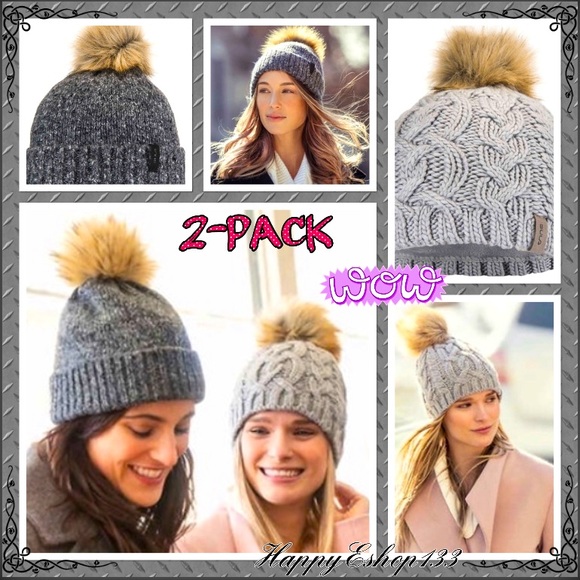 Bula Wool Blend Pom Beanies 